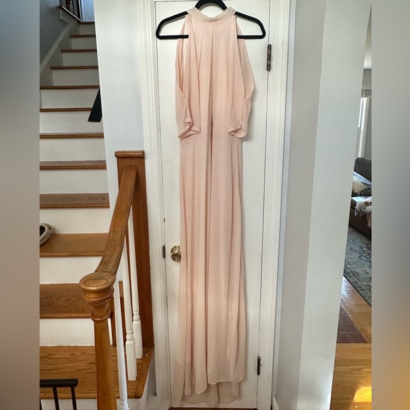 TFNC high neck maxi bridesmaid dress with fishtail - nude. US size 6 - Picture 3 of 4